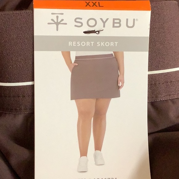 Soybu Size XXL Skort Purple Skirt Inner-Shorts Pockets Elastic Waist Stretch.New - Picture 6 of 8